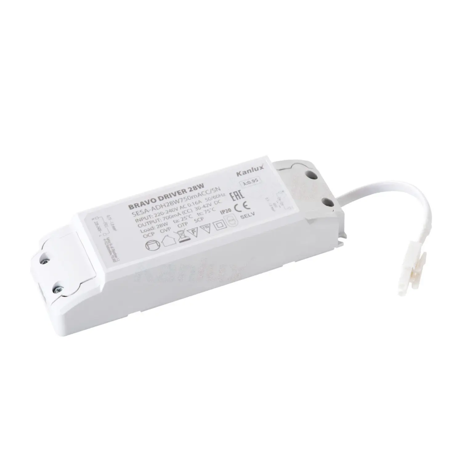 foto del prodotto kanlux alimentatore driver pannello led 30 42 volt stabilizzato trasformatore 28 watt