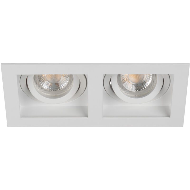 foto del prodotto kanlux anello spot incastrabile alluminio bianco rettangolare regolabile a 20 gu10 mr16