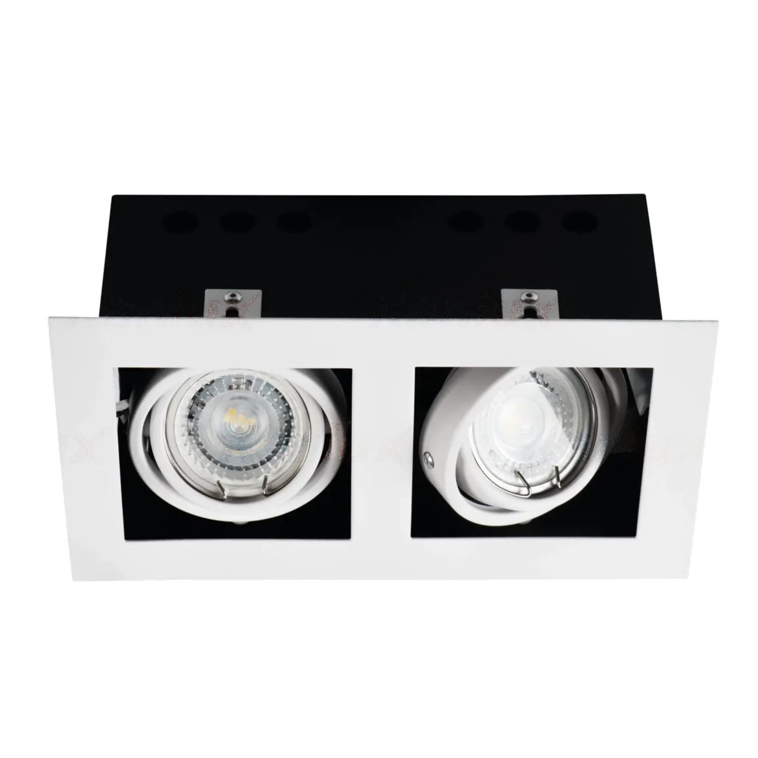 foto del prodotto kanlux faretto incasso decorativo gu10 bianco 2 luci orientabile rettangolare