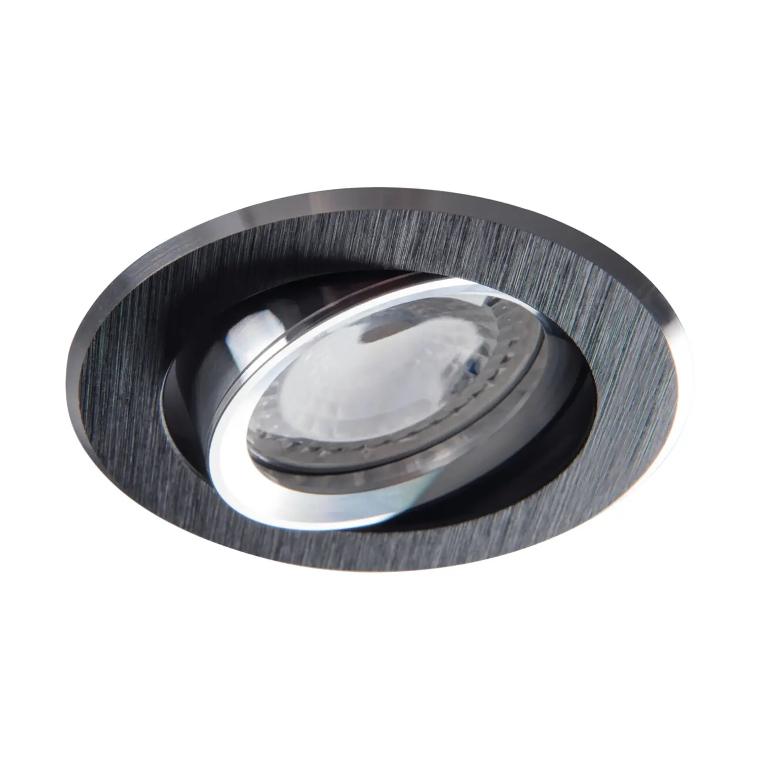 foto del prodotto kanlux faretto incasso decorativo gx5,3 nero orientabile foro 70 mm tondo