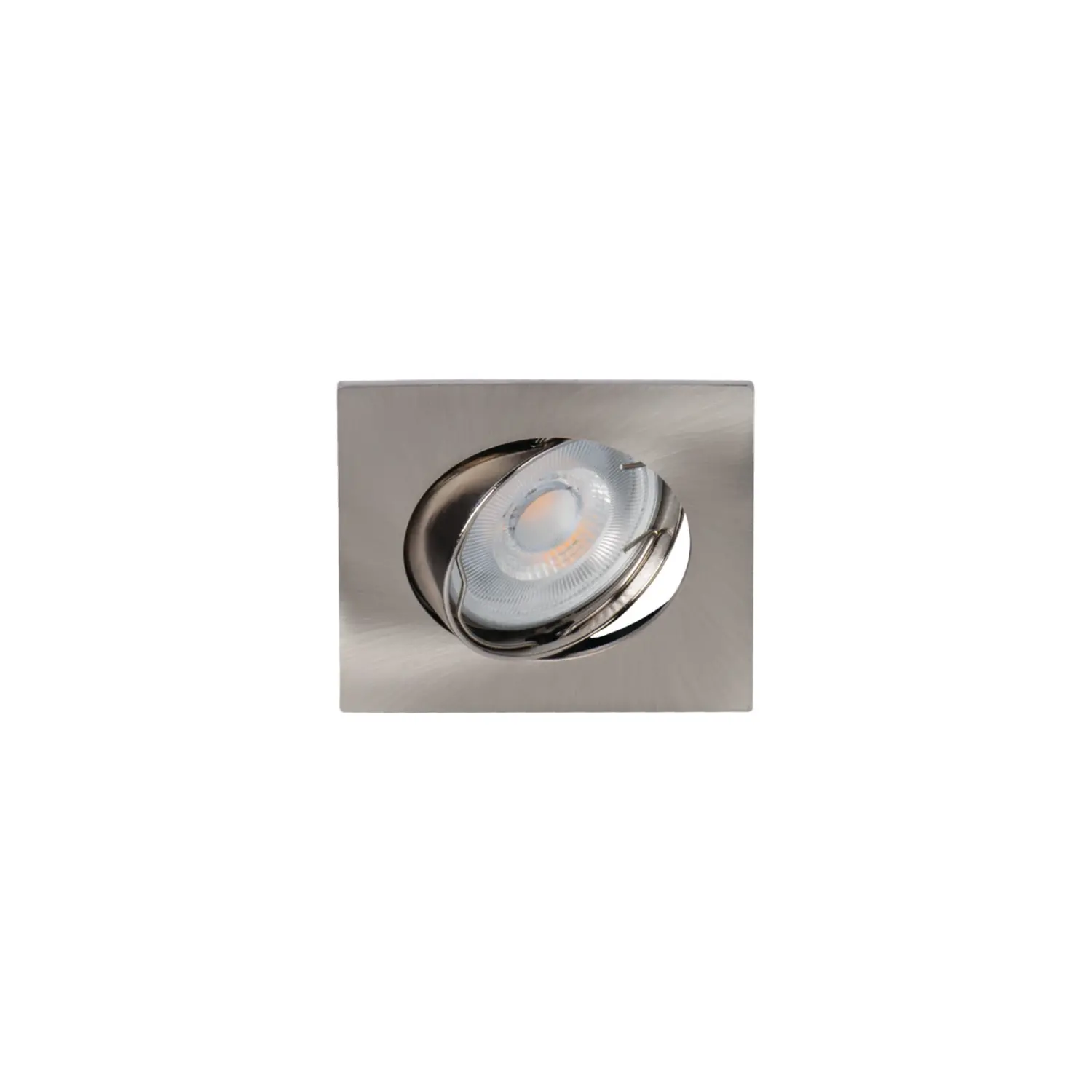 foto del prodotto kanlux faretto incasso quadrato navi gx5,3 cromo opaco orientabile foro 75 mm quadrato