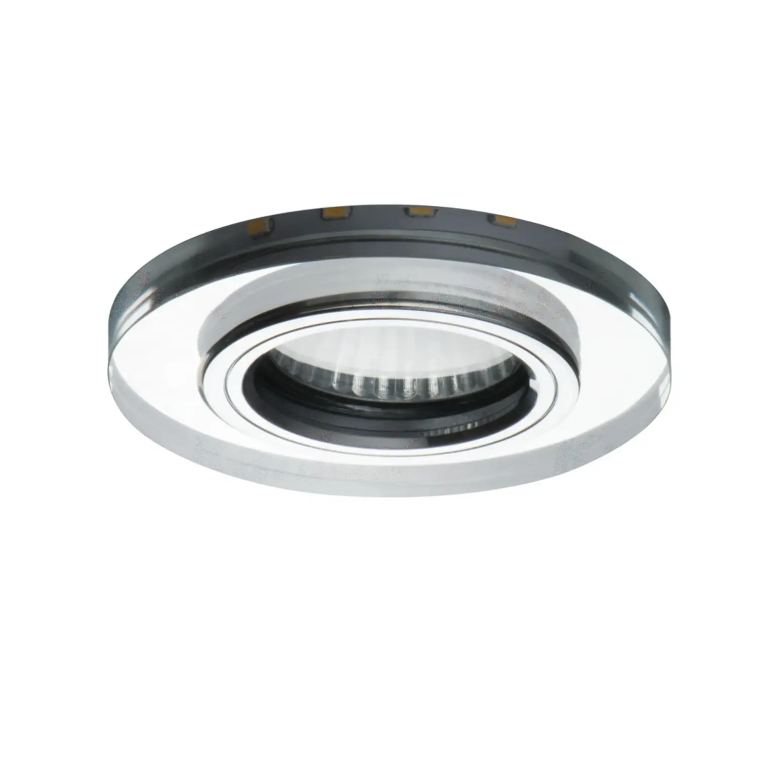 foto del prodotto kanlux faretto incasso vetro con decoro led gu10 bianco caldo argento fisso tondo