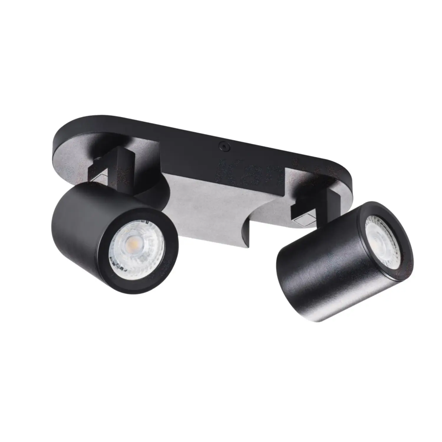 foto del prodotto kanlux faretto lampada da parete laurin gu10 nero 2 luci orientabile