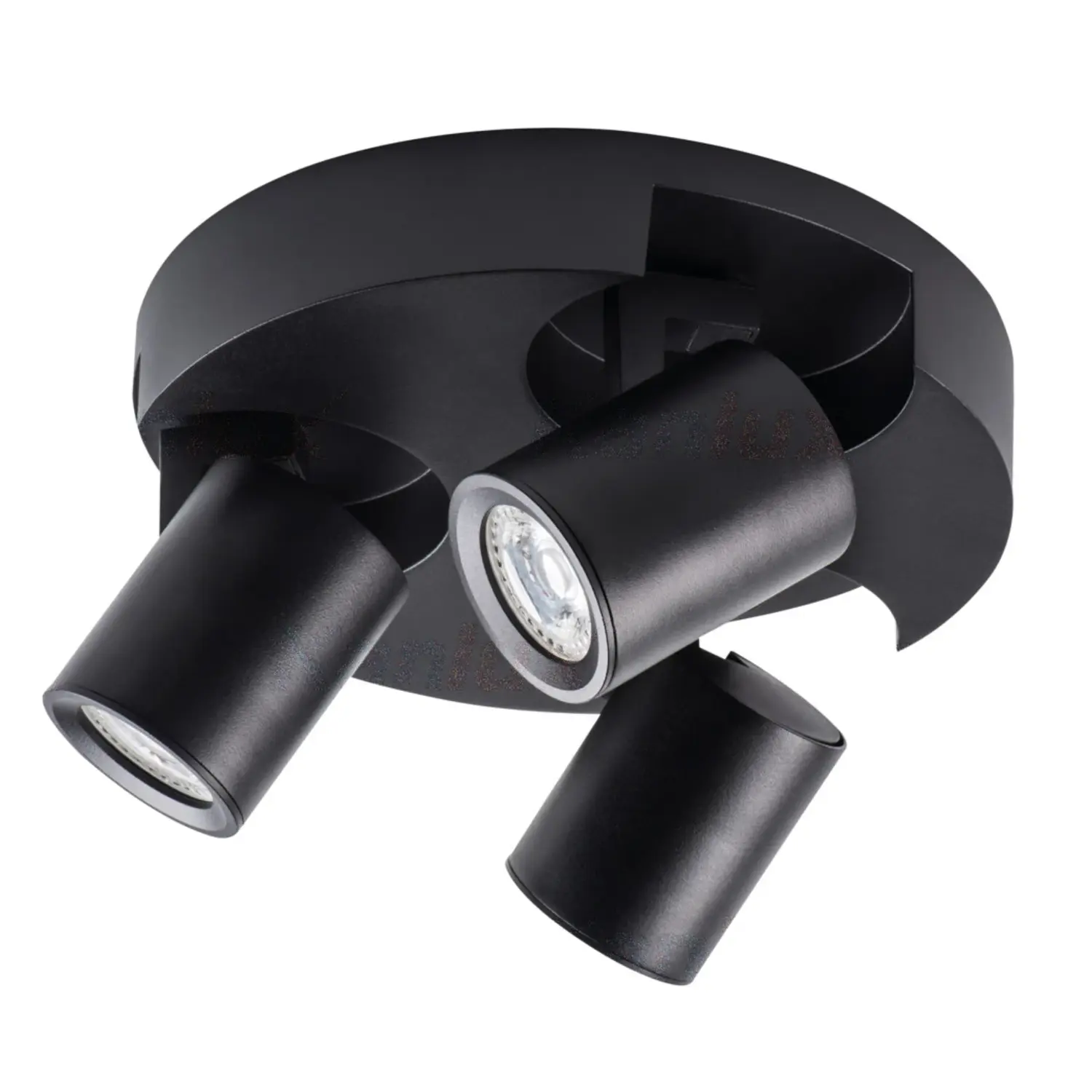 foto del prodotto kanlux faretto lampada da parete laurin gu10 nero 3 luci tondo orientabile