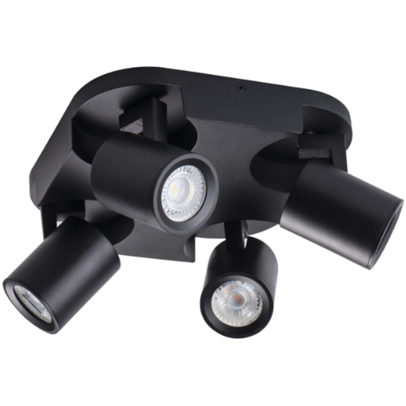 foto del prodotto kanlux faretto lampada da parete laurin gu10 nero 4 luci orientabile
