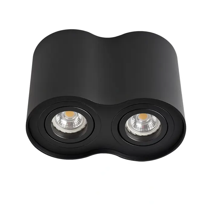 foto del prodotto kanlux faretto lampada da soffitto spot tondo gu10 nero 2 luci