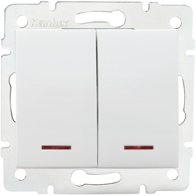 foto del prodotto kanlux interruttore doppio avanti e indietro led integrato incorporato bianco