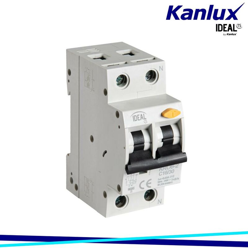 foto del prodotto kanlux interruttore magnetotermicodifferenziale 6ka 2p kro6 2 c16 30