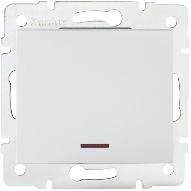 foto del prodotto kanlux interruttore murale led unipolare retroilluminato bianco 71x71mm