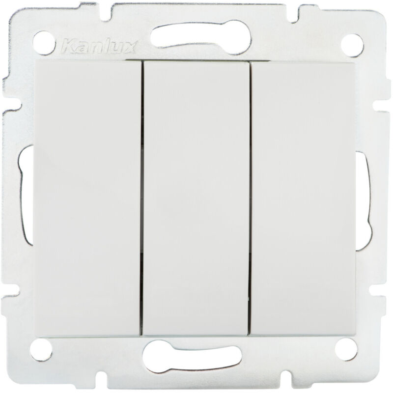 foto del prodotto kanlux interruttore triple logi 3 levieri incorporato bianco 71 71x71mm
