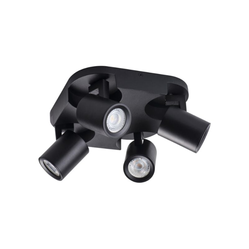 foto del prodotto kanlux lampada da parete soffitto laurin el 40 b nera in alluminio 4x35w