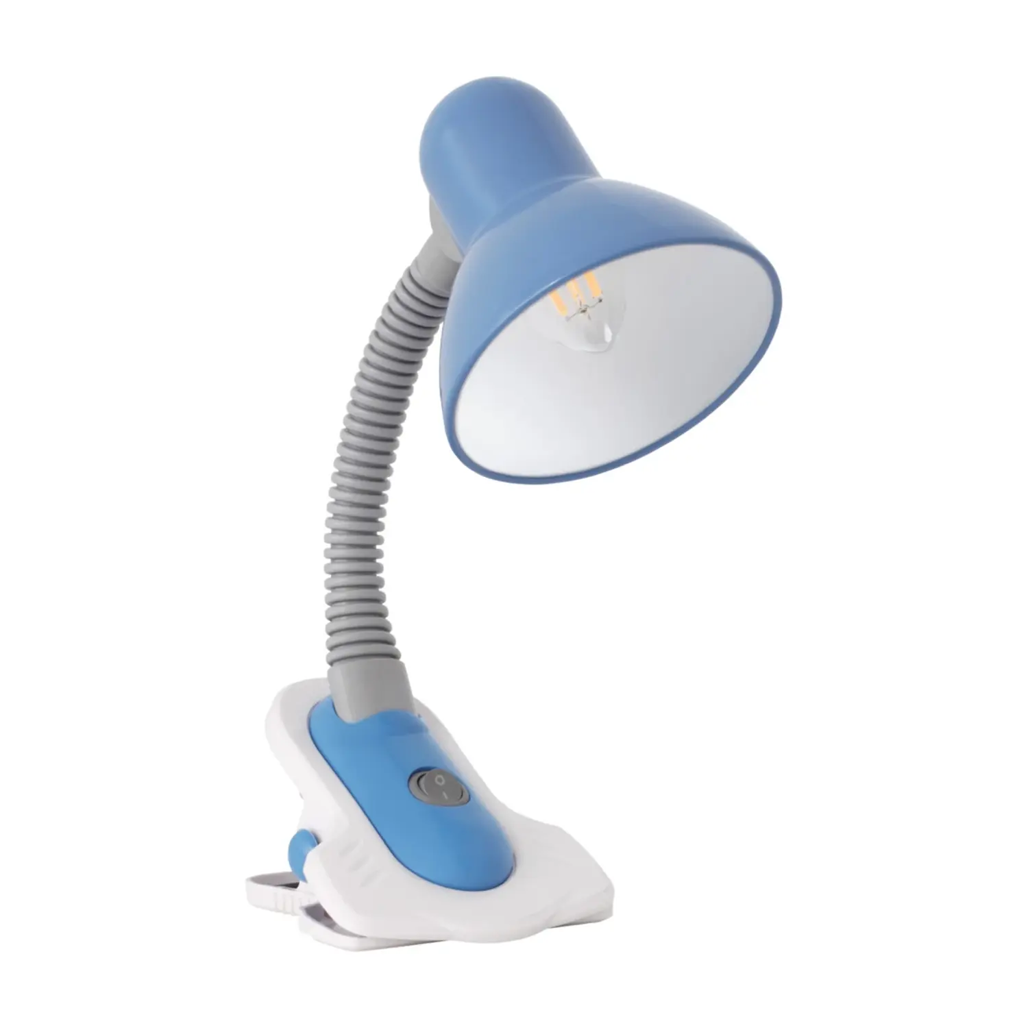 foto del prodotto kanlux lampada da scrivania con pinza snodabile 230v e27 blu