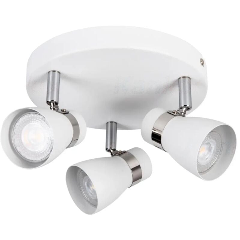 foto del prodotto kanlux lampada faretto parete soffitto enali bianco orientabile 3 luci tondo gu10