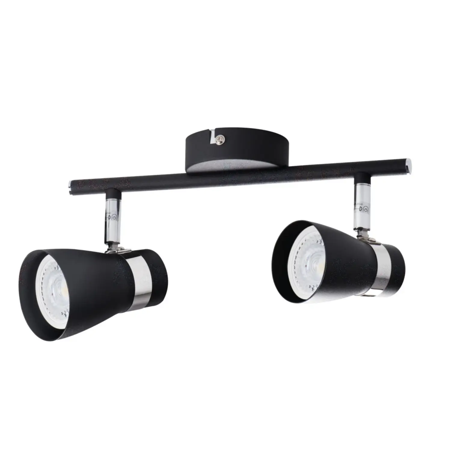 foto del prodotto kanlux lampada faretto parete soffitto enali gu10 nero 2 luci orientabile