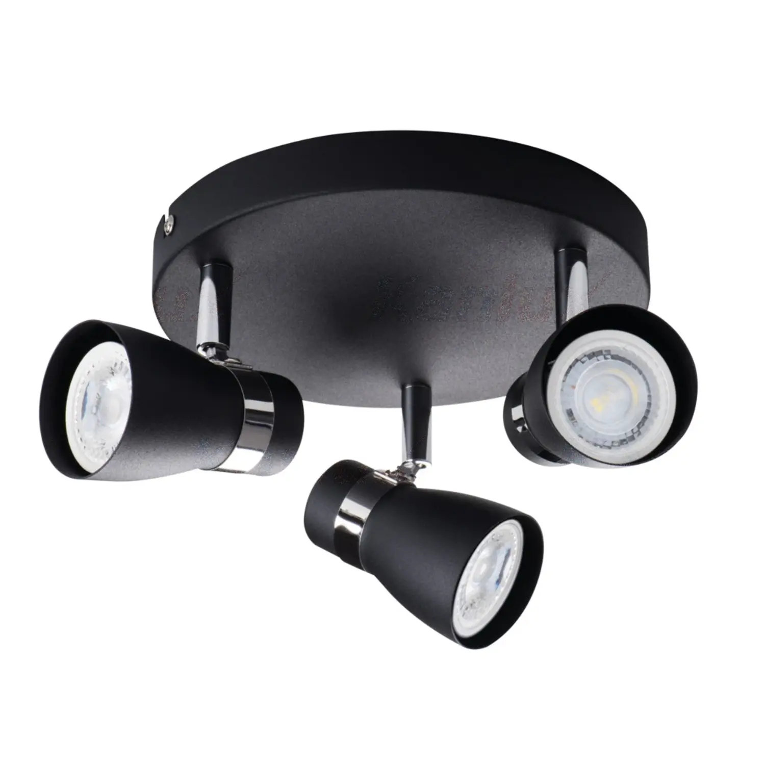 foto del prodotto kanlux lampada faretto parete soffitto enali gu10 nero 3 luci tondo orientabile