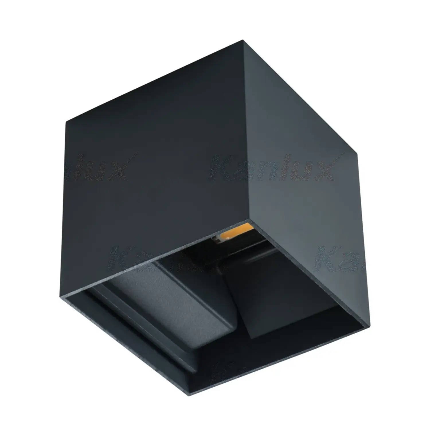 foto del prodotto kanlux lampada parete muro led applique doppia luce 7 watt bianco naturale nero quadrato