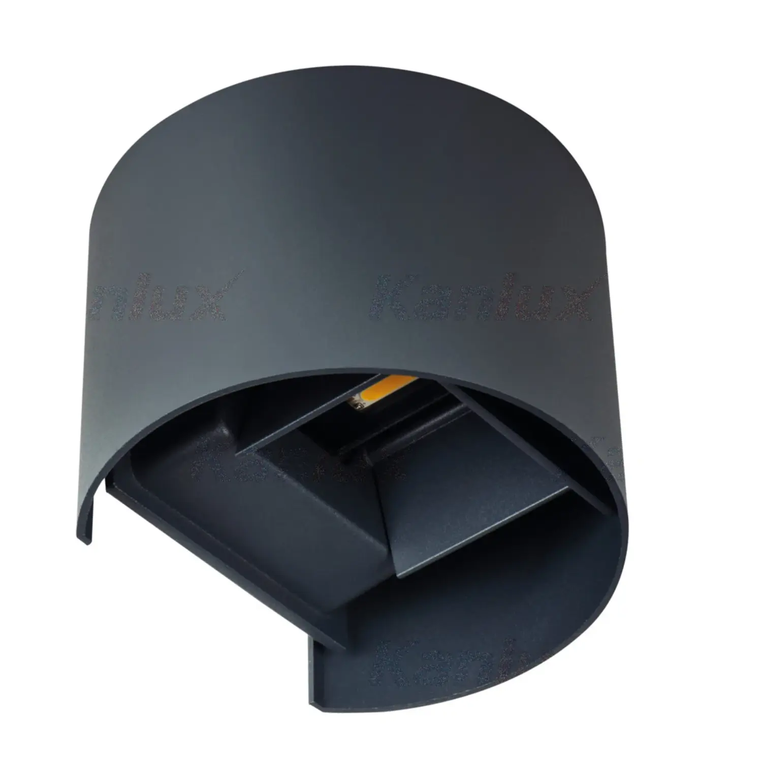 foto del prodotto kanlux lampada parete muro led applique doppia luce 7 watt bianco naturale nero tondo