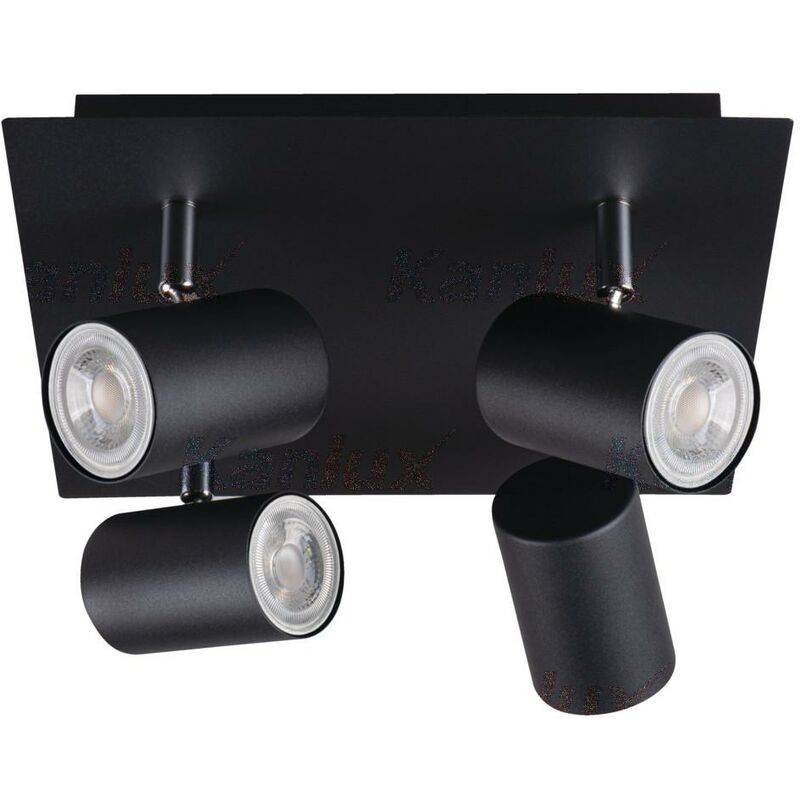 foto del prodotto kanlux - lampade murali e soffitti evalo – 4 punti – aluminio nero – orientabile