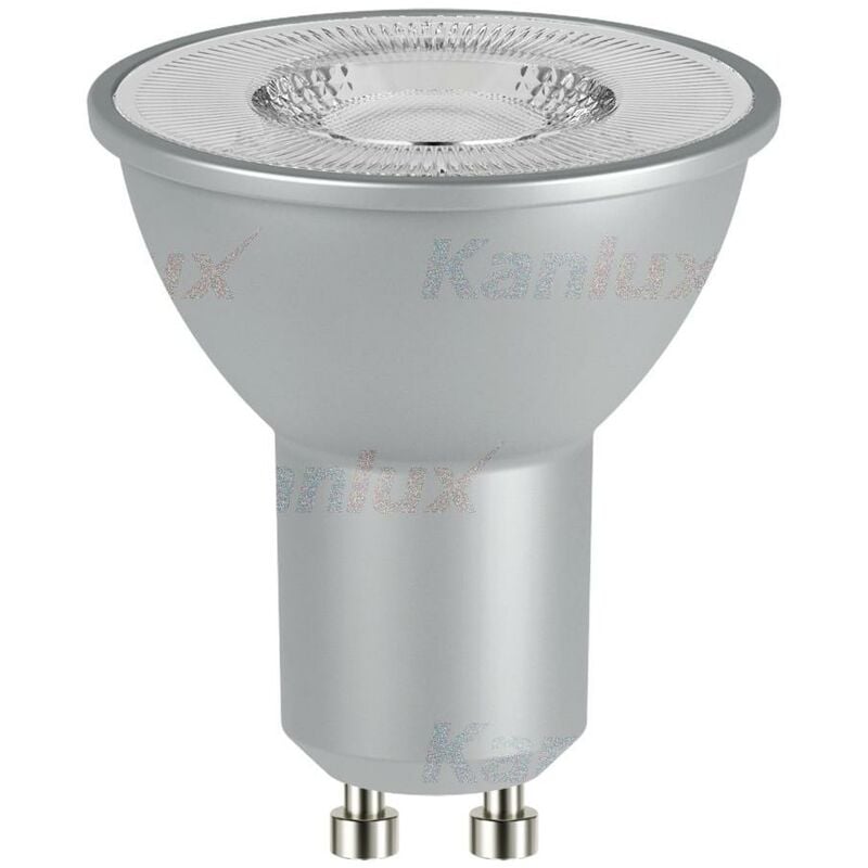 foto del prodotto kanlux lampadina led gu10 7w bianco naturale 4000k faretto dimmerabile 575lm argento