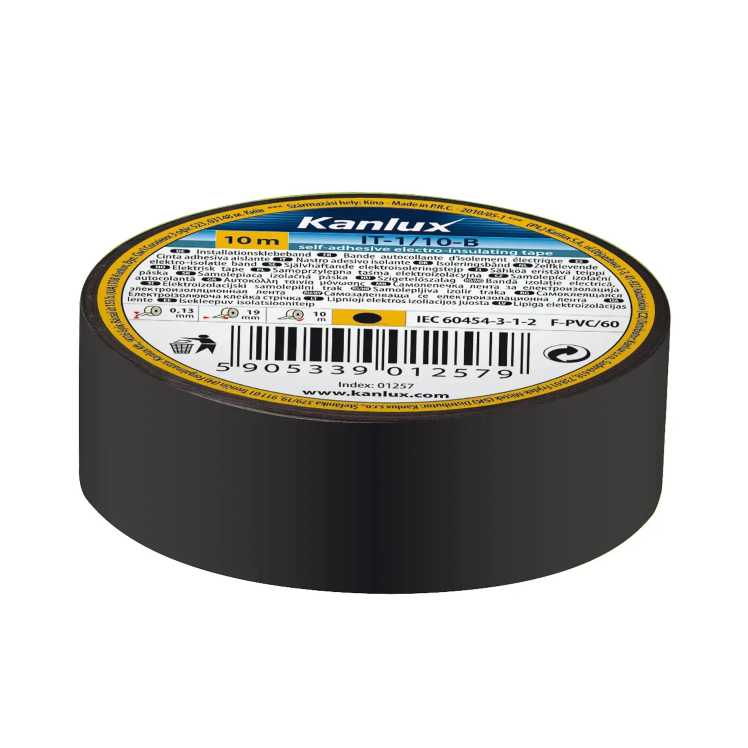 foto del prodotto kanlux nastro isolante adesivo elettricista isolante elettrico 19 mm nero 10 mt