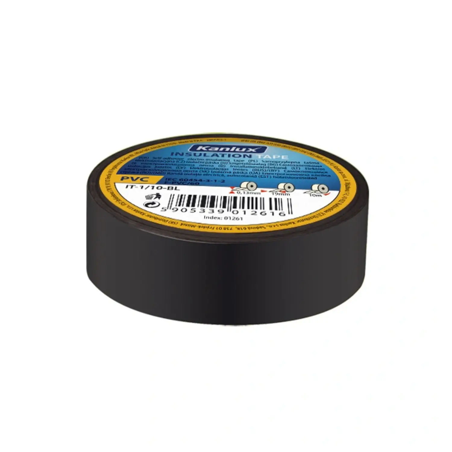 foto del prodotto kanlux nastro isolante adesivo elettricista isolante elettrico 19 mm nero 20 mt