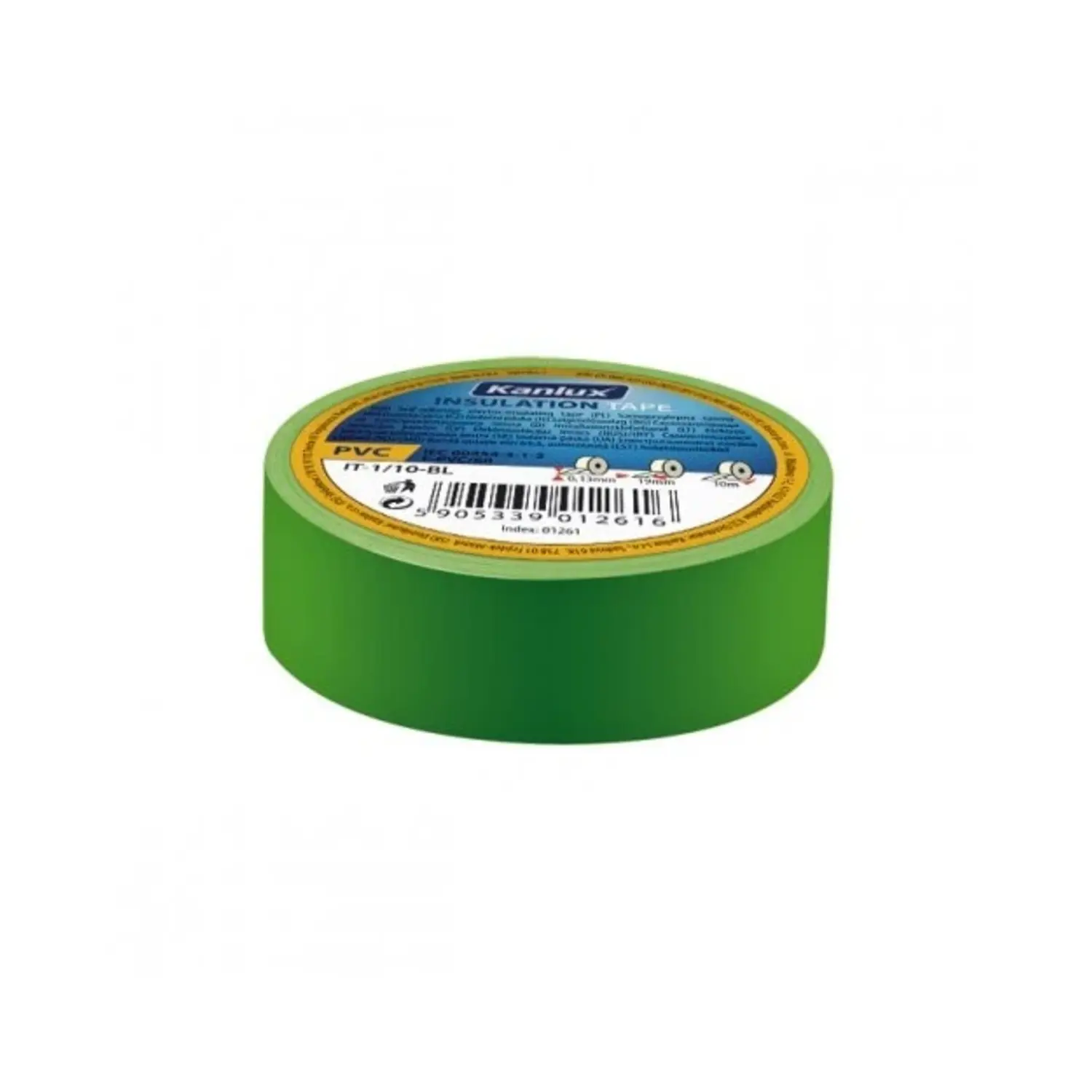 foto del prodotto kanlux nastro isolante adesivo elettricista isolante elettrico 19 mm verde 20 mt