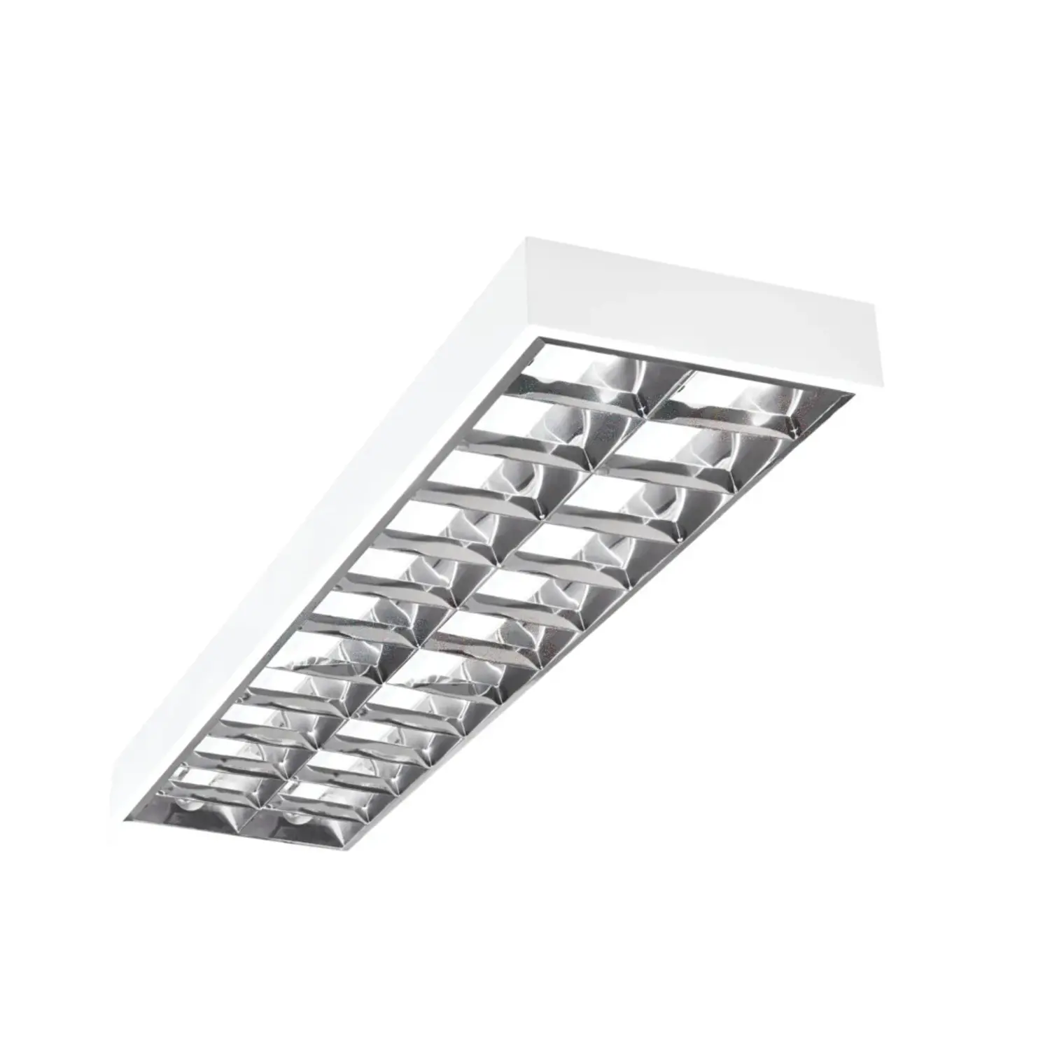 foto del prodotto kanlux plafoniera ufficio negozio griglia parete 2x36 watt bianco 2 luci 1,2 mt