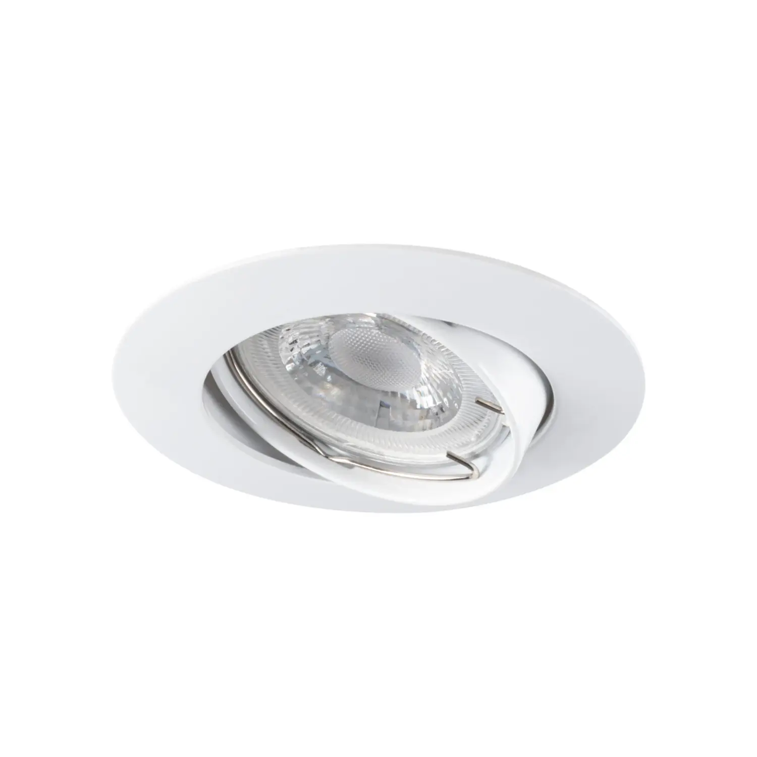 foto del prodotto kanlux porta faretto da incasso decorativo luto gx5,3 bianco orientabile foro 75 mm