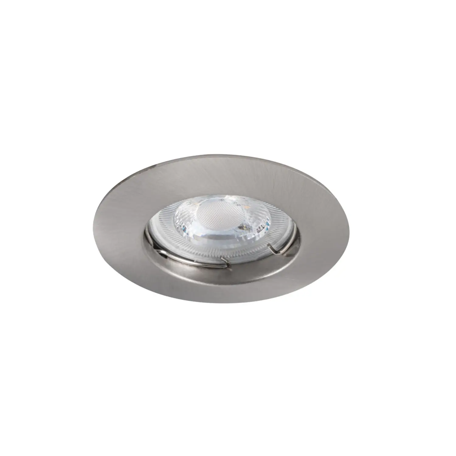 foto del prodotto kanlux porta faretto da incasso decorativo luto gx5,3 cromo satinato fisso foro 75 mm