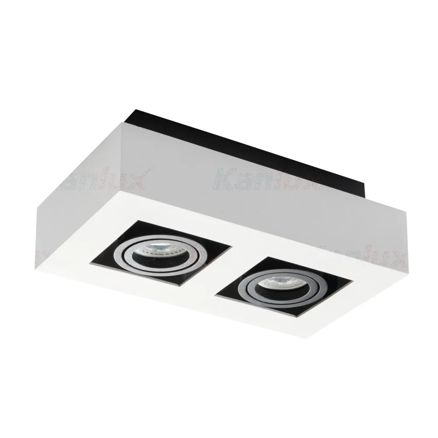 foto del prodotto kanlux porta faretto decorativo stobi dlp lampada parete gu10 bianco 2 luci orientabile