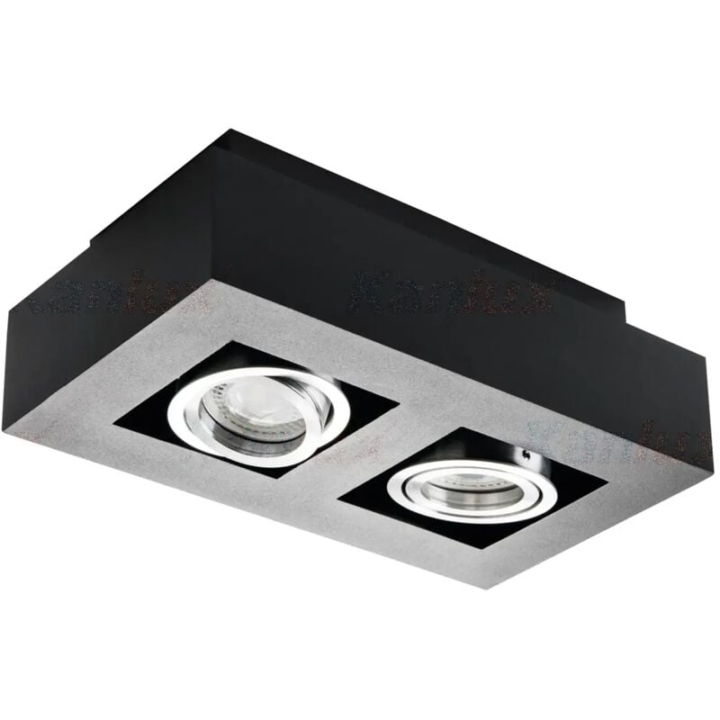 foto del prodotto kanlux - porta faretto decorativo stobi dlp lampada parete orientabile 2 luci nero gu10