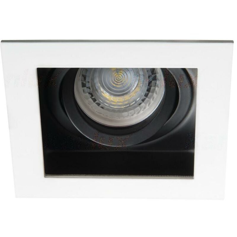 foto del prodotto kanlux - porta faretto incasso aret doppio colore quadrato 1 luce orientabile bianco gu10