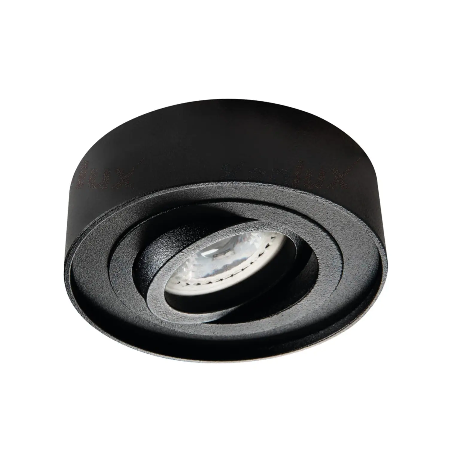 foto del prodotto kanlux porta faretto incasso debordante mini gord gu10 nero orientabile tondo