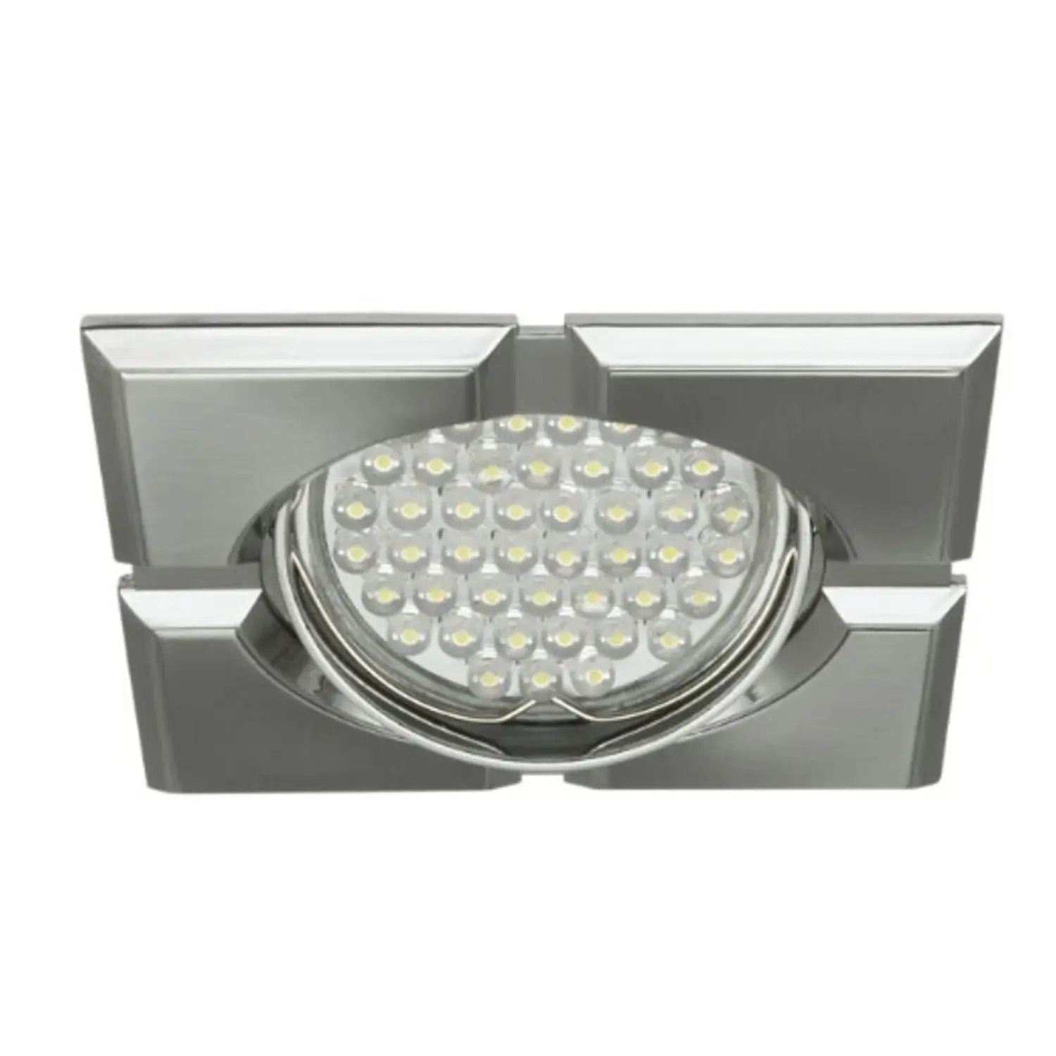 foto del prodotto kanlux porta faretto incasso decorativo quadrato foro 72mm gx5,3 cromo satinato orientabile