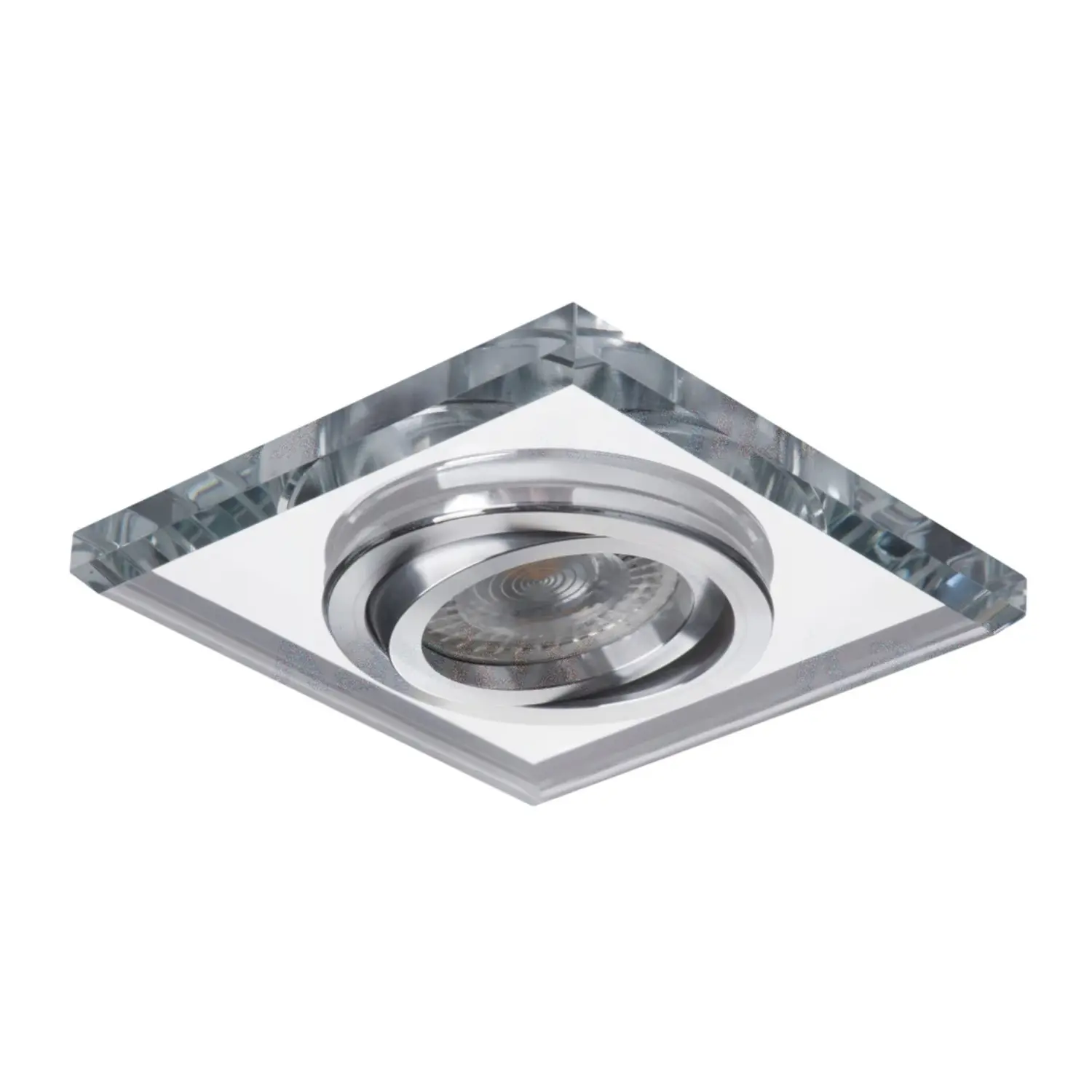 foto del prodotto kanlux porta faretto incasso decorativo vetro trasparente 1 luce orientabile quadrato