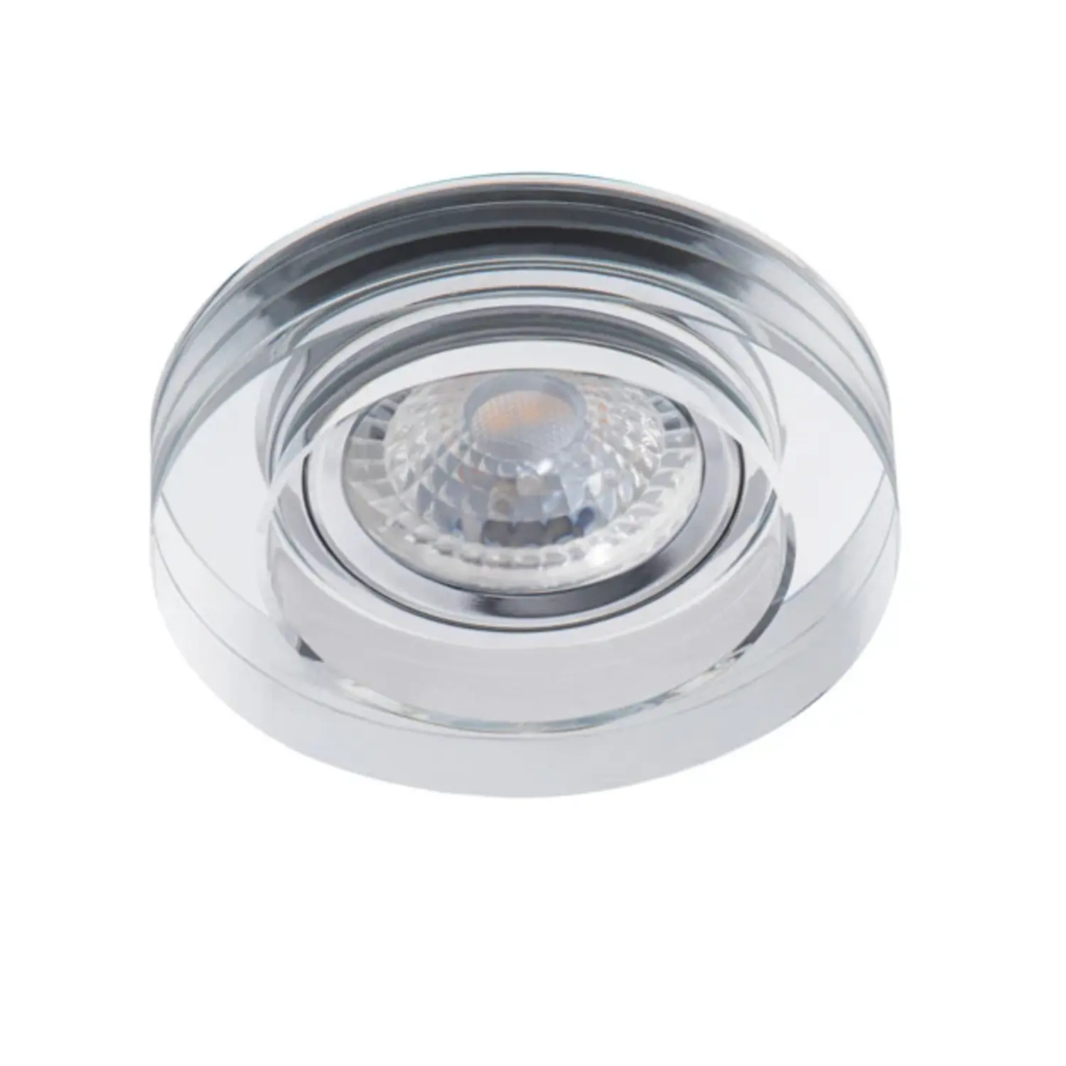 foto del prodotto kanlux porta faretto incasso morta portafaretti gx5,3 vetro argento tondo
