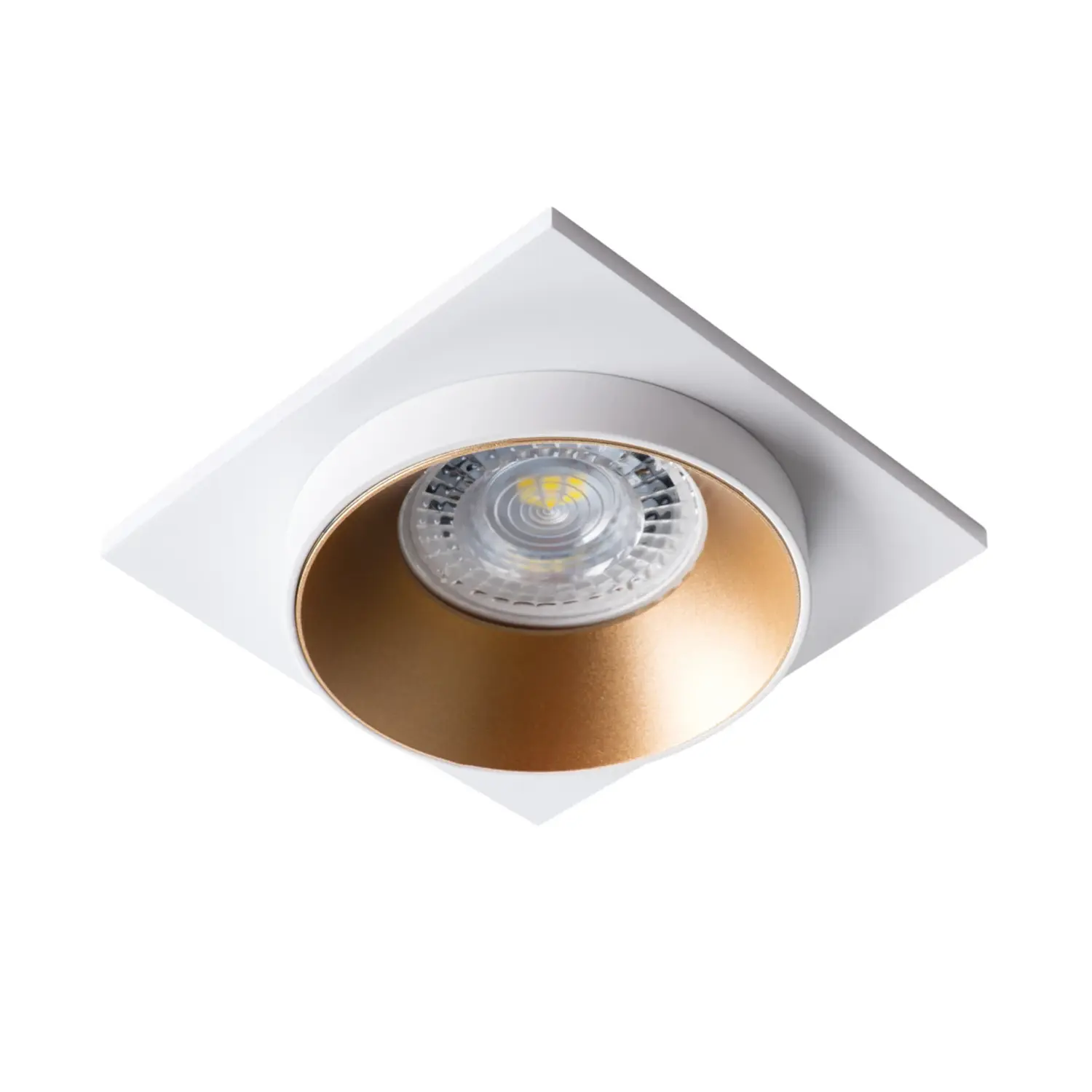 foto del prodotto kanlux porta faretto incasso simen doppio colore gu10 bianco oro fisso quadrato