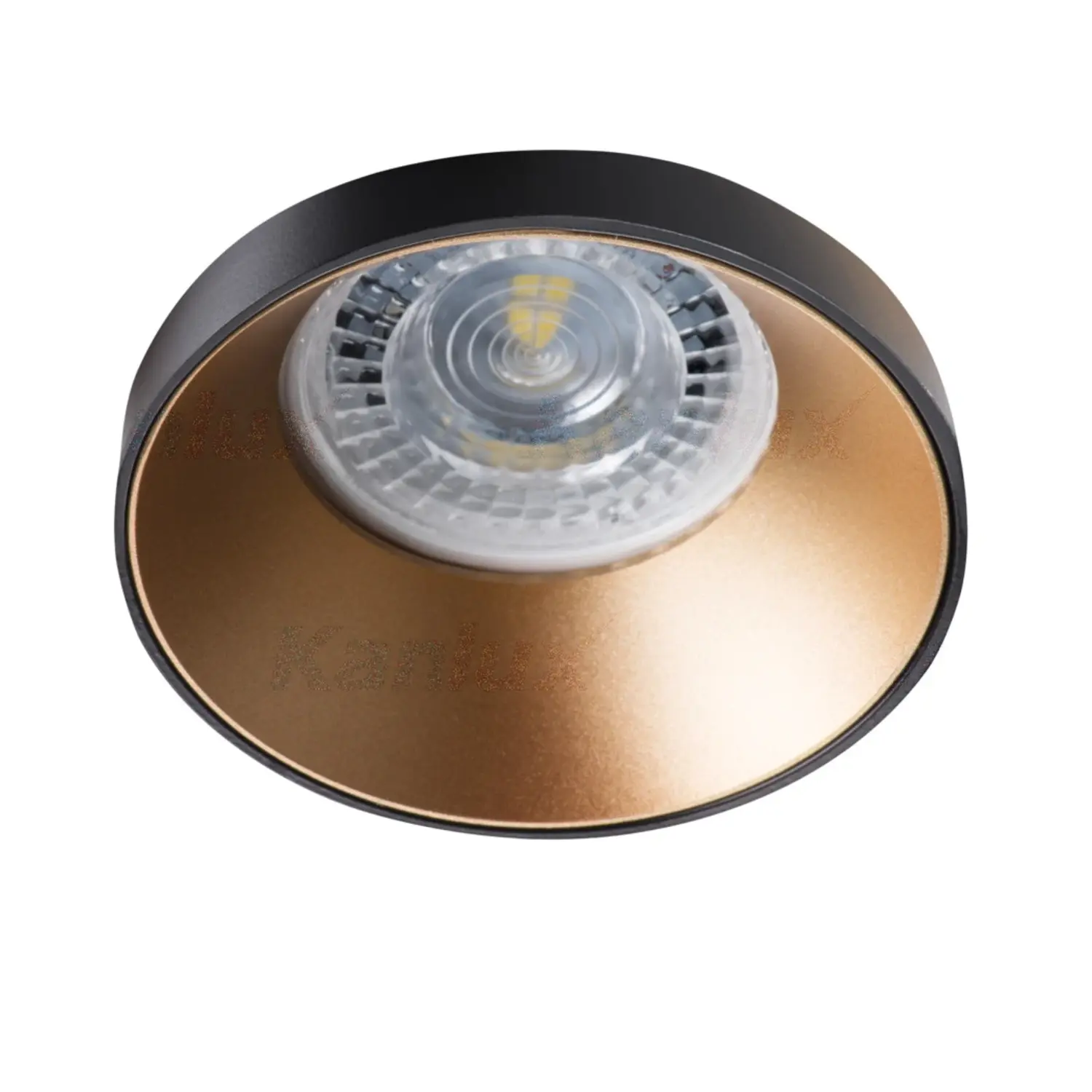 foto del prodotto kanlux porta faretto incasso simen doppio colore gu10 nero-oro fisso tondo