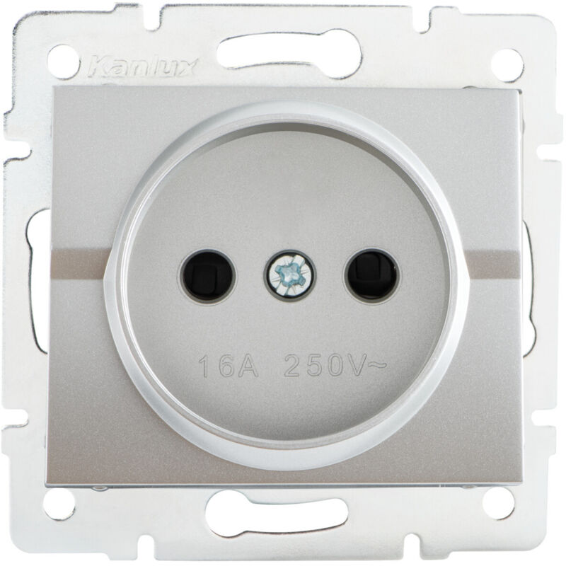 foto del prodotto kanlux pulizia senza terra incastrata abs ignifuge argento 16a
