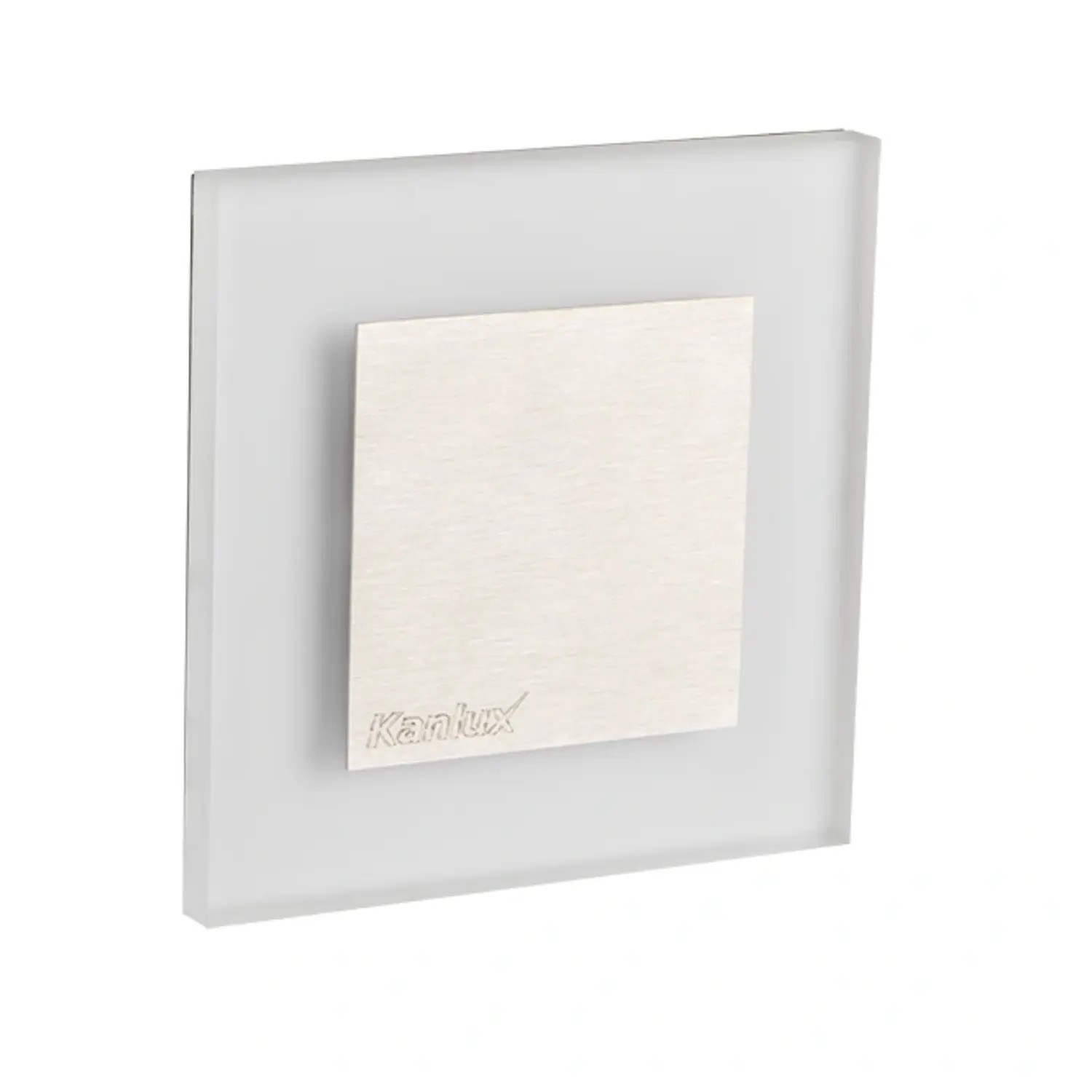 foto del prodotto kanlux segnapasso da incasso led 0,80 watt 12 volt bianco freddo alluminio quadrato