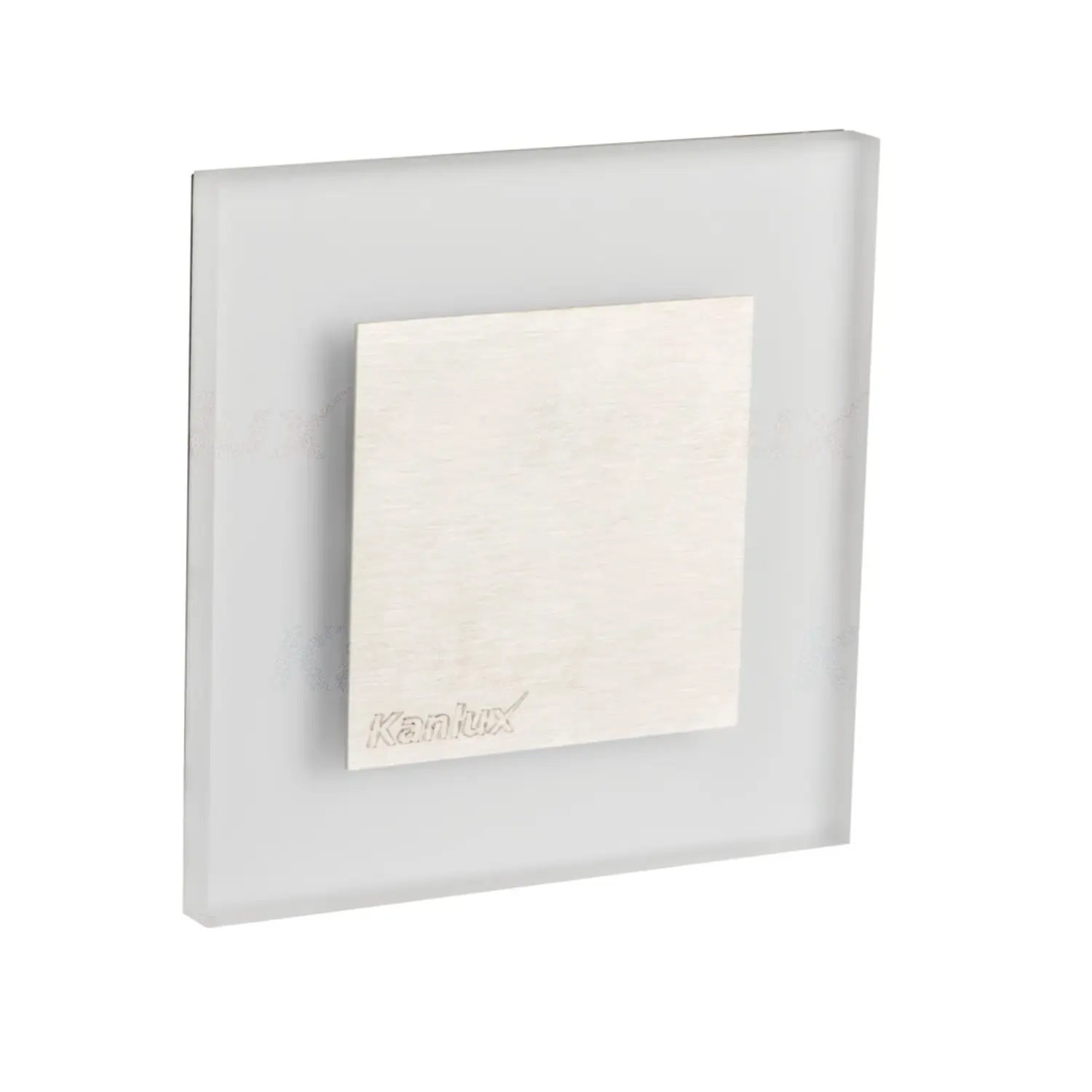 foto del prodotto kanlux segnapasso da incasso led 1,30 watt 220 240 volt bianco freddo alluminio quadrato