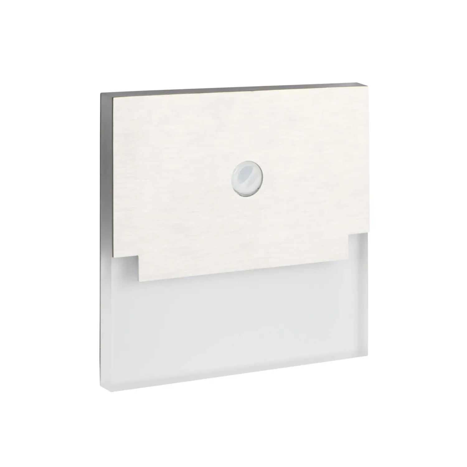 foto del prodotto kanlux segnapasso led sabik scala 0,80 watt 12 volt bianco caldo alluminio sensore di movimento quadrato