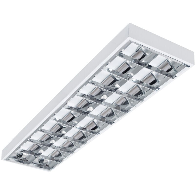 foto del prodotto kanlux soffitto a griglia in alluminio 4 led rettangolare acciaio bianco 1222x302mm