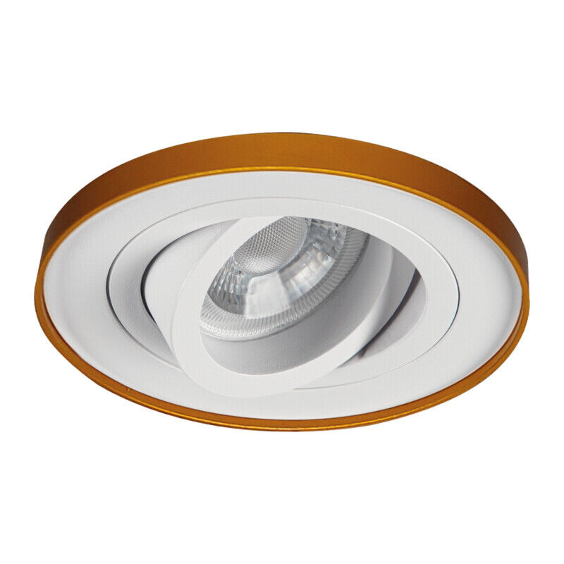 foto del prodotto kanlux spot incastrabile tiny bord bianco oro alluminio 98mm regolabile a 30 