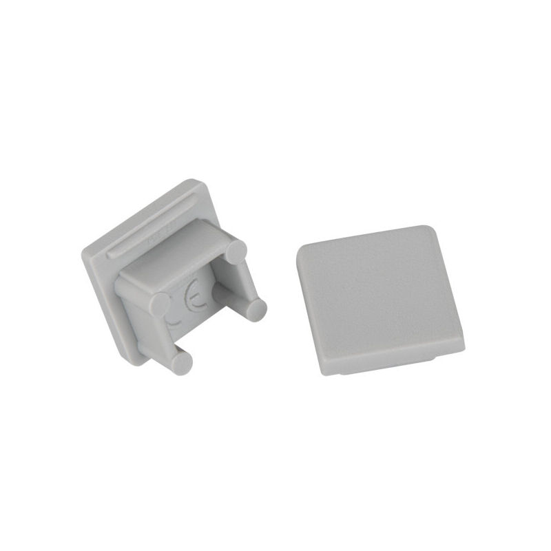 foto del prodotto kanlux stopper profilo chiusura a profilato in alluminio plastico grigio kit 1g