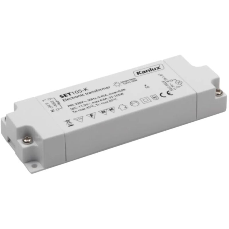 foto del prodotto kanlux trasformatore faretti incasso elettronico 12volt 105 watt
