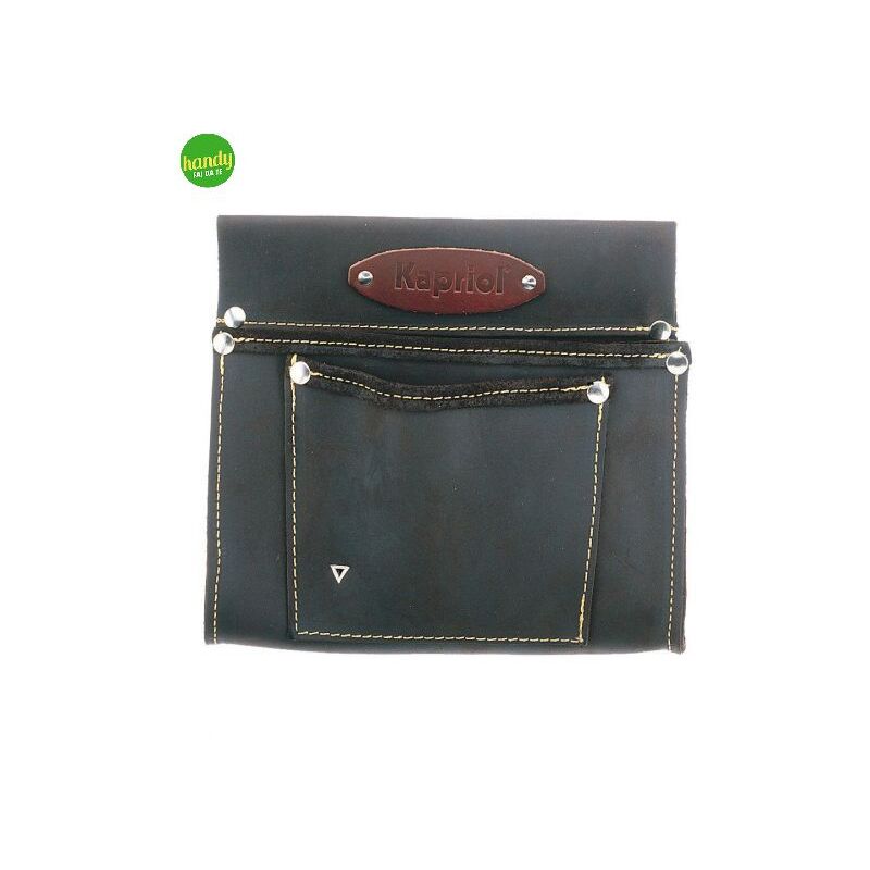 foto del prodotto kapriol borsa da carpentiere in pelle con 2 tasche sovrapposte