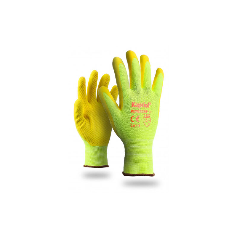 foto del prodotto kapriol guanti power grip giallo taglia 10 morbido e confortevole