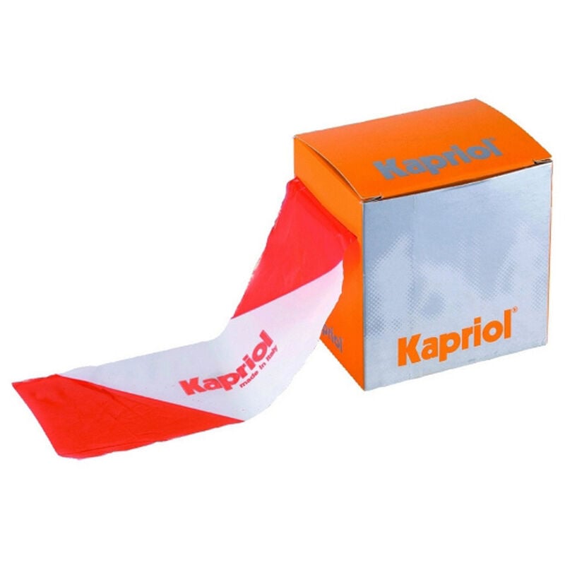 foto del prodotto kapriol nastro segnaletico bifacciale lavori in corso cantiere 200m bianco rosso