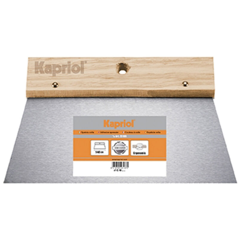 foto del prodotto kapriol spatola per colla liscia in acciaio temprato manico in legno 14 o 20 cm 20 cm 